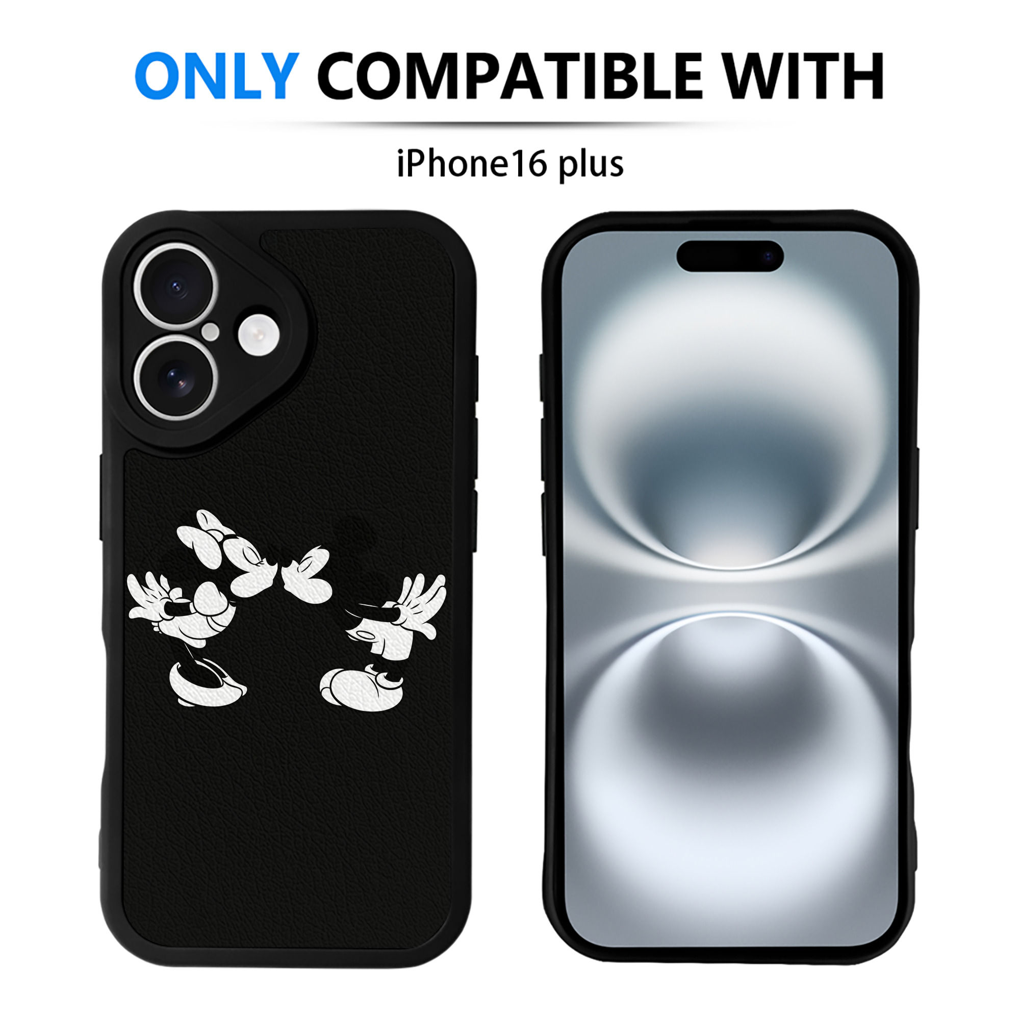 （画像用） ミッキーマウス Mickey Mouse 【iPhone 16シリーズ対応】シリコンスマホケース（レザー調） 材質：シリコン